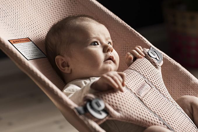 BabyBjörn Bouncer Bliss, Mesh, Pearly Pink 2-in-1 Adjustable Baby Bouncer Seat and Toddler Chair, Newborn to Toddler (8-29 lbs), 4 positions, Lightweight & Portable