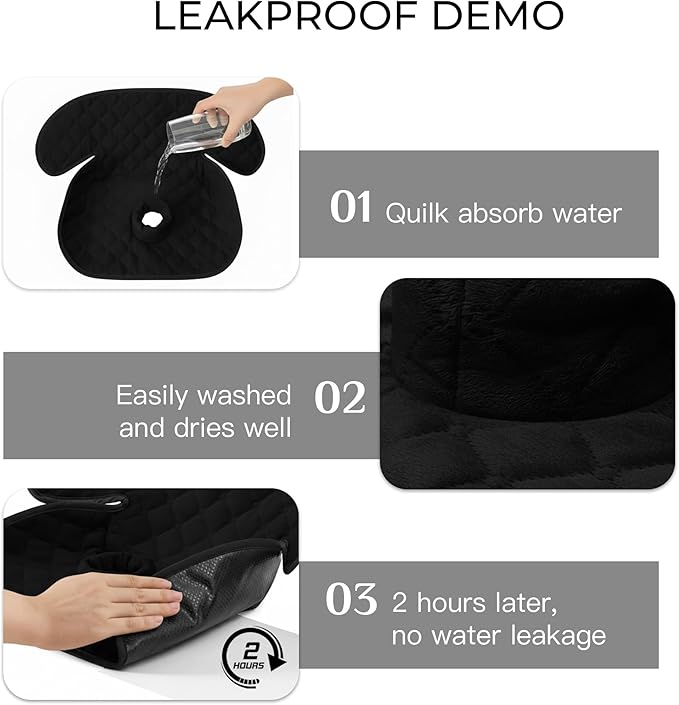 2 Pack Baby Waterproof Car Seat for Potty Training Pad,Piddle Pads Carseat Protector with Waterproof Seat Liner Black