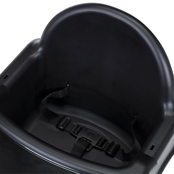 Cosco Kids Canteen High Chair Lightweight Portable Baby Feeding Chair with Adjustable Tray, Easy to Clean, Kitchen or Dining Use, Toddlers Up to 33 lbs, Mono Black