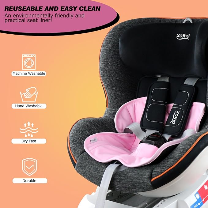 Piddle Pads, Multi-use and Leak Free Lines for Baby Stroller, High Chair & Car Seat, Waterproof Toilet Training Seat Covers for Toddles (Pink Rainbow，(2 Pack))