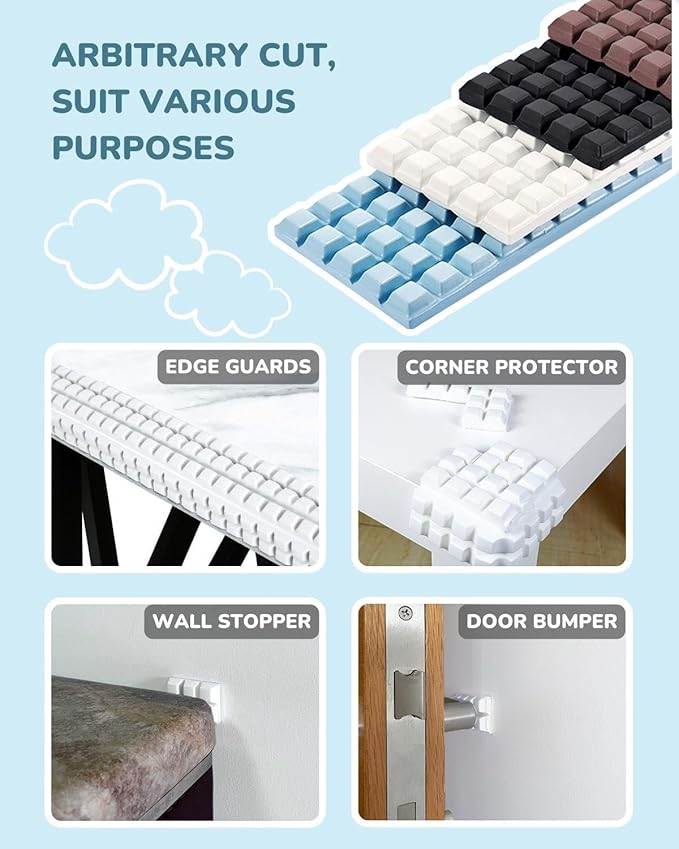 Baby Proofing Corners and Edges Guards Protectors Foam 3M Pre-Taped Bumper Furniture Covers Child Safety Protector for Table, Stair, Cabinet, Desk, 6.6ft (White)