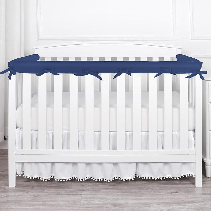 3pcs Crib Rail Covers for Teething, Crib Rail Cover, Soft Crib Protector from Chewing, Suits for Most Standard Bed (Blue-jxt)