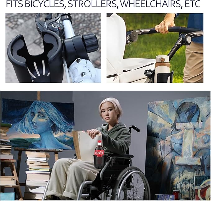 New Cup Holder Compatible with Owala 24 Oz. Models (FreeSip) for Strollers, Bicycles, Wheelchairs (Small)