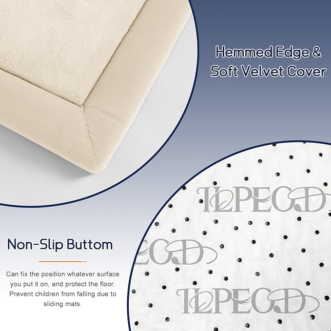 Baby Play Mat for Floor Tummy Time Nursery Rug Muscle Mat Area Playroom Rug Tatami 50 * 50" Memory Foam 1.3" Thick Crawling Time For Babies,Toddlers, Infants, Kids(Beige)