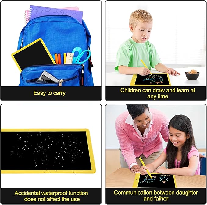 Sketch Pads for Drawing Kids, LEYAOYAO LCD Writing Tablet with Protect Bag Etch a Pads,Colourful Screen Draw Pad Draw Board,Birthday Gifts for 3 4 5 6 Year Old Girls(Yellow,10-Inch)