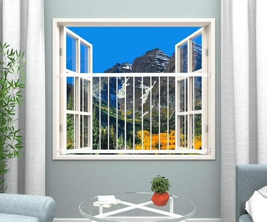 WAOWAO Window Safety Guards for Children Kids Child Toddler Pets Proof Extra Wide White Tension Security Window Guard Gate for Home Fit 36.22"-61.41" Sliding Windows (2 Piece)