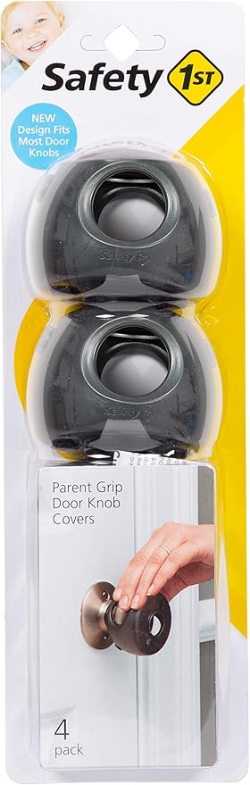 Safety 1st Parent Grip Door Knob Covers, Grey/Charcoal, 4 Count (Pack of 1)