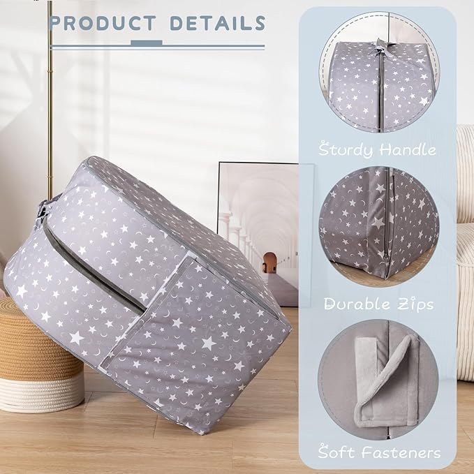 BYBYME Portable Toddler Travel Bed - Waterproof Foldable Floor Crib with Washable Fitted Sheet - Ideal Folding Toddler Cots for Sleeping and Sleepovers (Dark Grey)