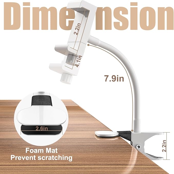 Upgraded Baby Monitor Mount - Universal Adjustable Baby Camera Clip Mount for Hello Baby, Nanit Pro, Infant Optics, VTech & Most Baby Monitors, Detachable Arm Monitor Holder Flex Stand for Crib