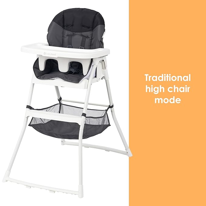 Baby Trend Flat Fold High Chair, Stellar Black