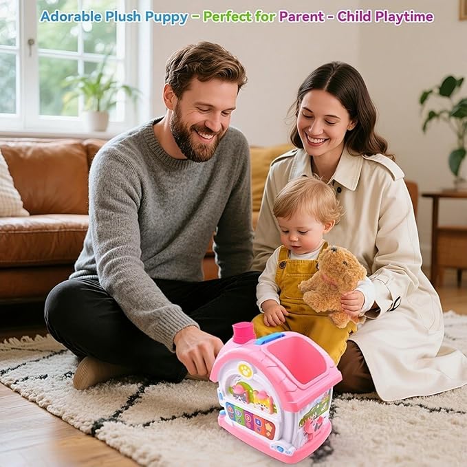 Toys for 1+ Year Old Girls – 9-in-1 Montessori Musical Toddler Activity House with Lights, Sounds, Bilingual Learning, Ideal 1st Birthday Xmas Gifts for Girls Ages 1 2 3