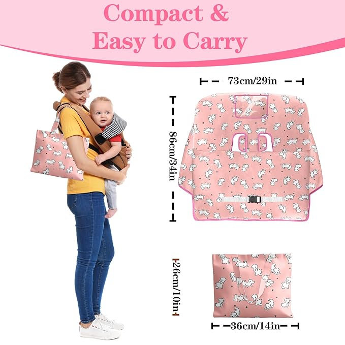 Shopping Cart Cover for Baby Girl Boy 2-in-1 High Chair Water Resistant High Chair Cover w/Phone Pouch Pocket Gender Neutral Cart Cover for Babies Padded Grocery Cart Cover for Baby
