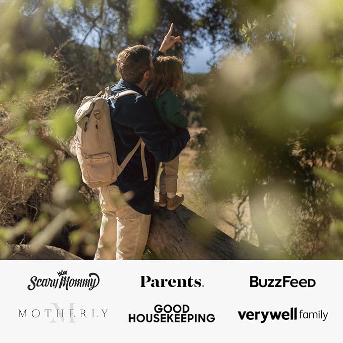 Huhu Diaper Bag Backpack – Large Baby Bag for Moms & Dads – Water-Resistant, Unisex Travel Kit for New Parents – Includes Changing Pad and 2 Organizer Pouches (Daybreak Taupe)