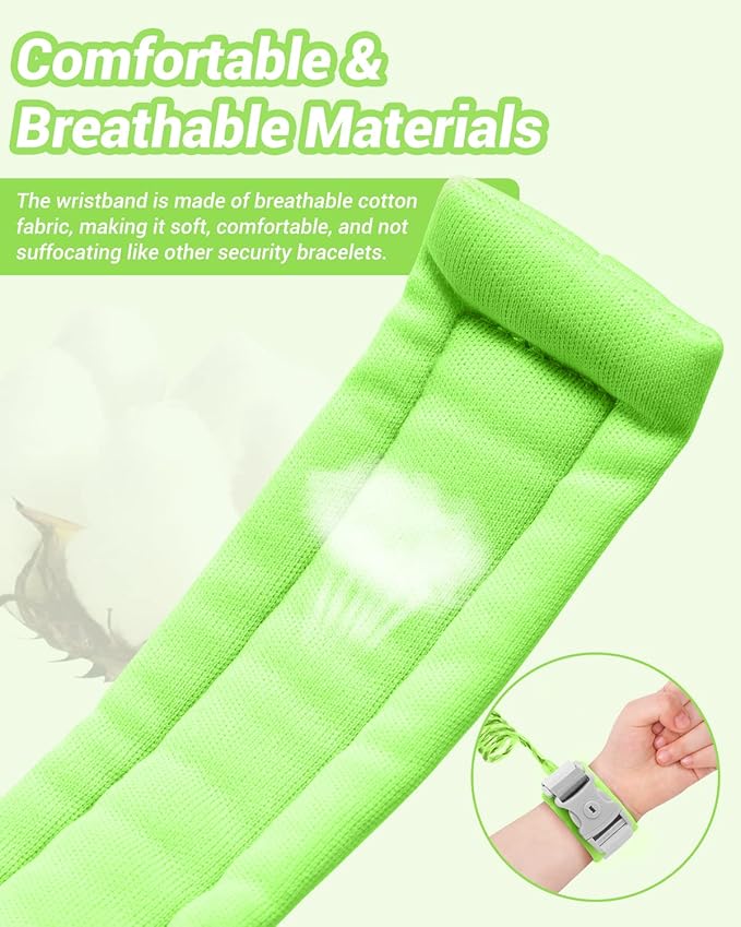 Anti Lost Wrist Link, 2 Pack Toddler Safety Leash with Key Lock, Reflective Child Walking Harness - Dual 8.2ft Length Blue & Green Kids Leash for Supermarket Mall Airport Amusement Park Zoo