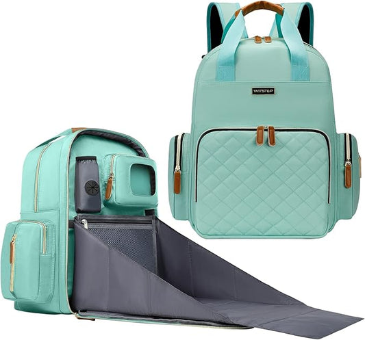 Diaper Bag Backpack with Changing Station, Baby Diaper Bag Organizer for Moms Dads Large Baby Changing Bags