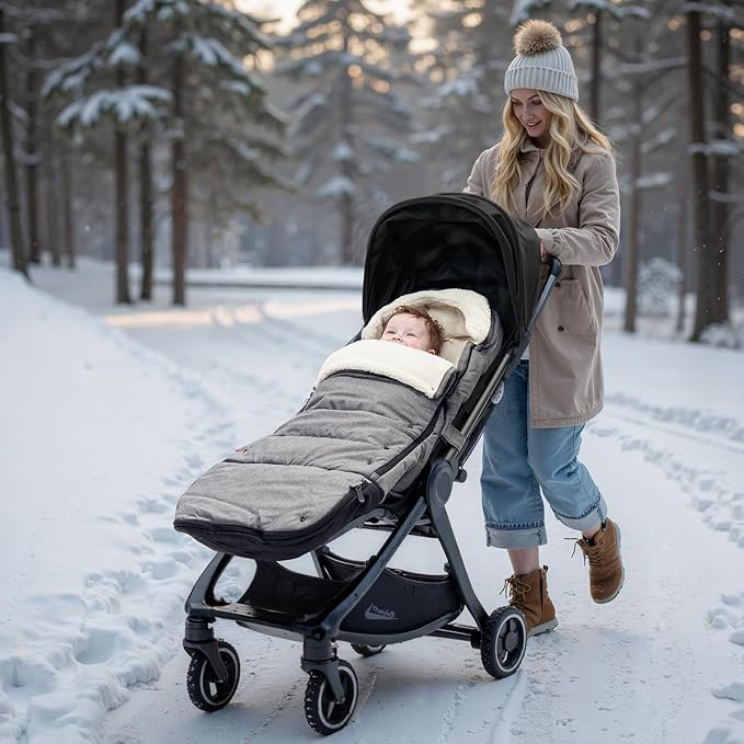 Momcozy Stroller Footmuff | Universal, Weather-Proof, Warm Stroller Bunting Bag | Extendable Winter Cover | Adjustable Buckle