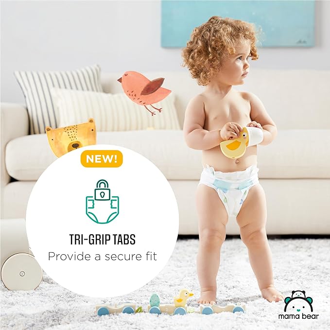 Amazon Brand - Mama Bear Gentle Touch Diapers, Size 2, 184 Count (4 packs of 46)