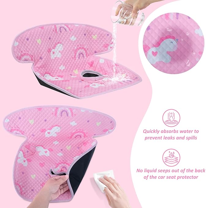INFANZIA Dry Seat, Car Seat Protector Waterproof Carseat Liner Potty Training Toddlers, Baby and Infants, Piddle Pad for Carseats Strollers (Pink, 1 Pack)