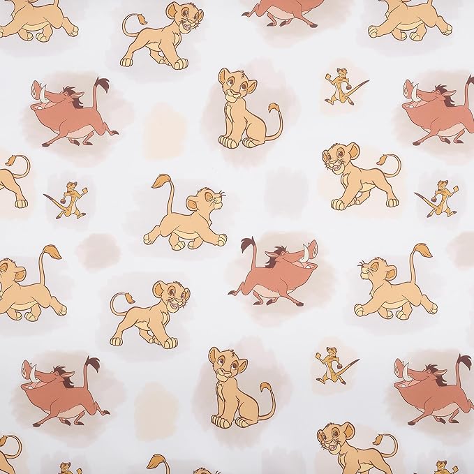 Lambs & Ivy Disney Baby Lion King Safari Fitted Crib Sheet - White