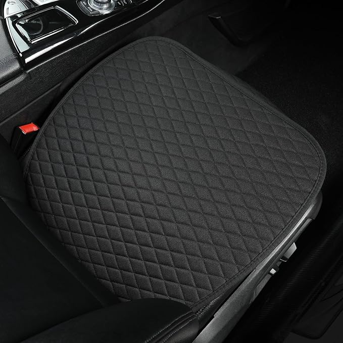 West Llama Linen Car Seat Covers,Bottom Seat Covers for Cars Include 1 Piece Front Driver Seat Pad Mat Universal Fits 90% Vehicles,SUVs,Cars,Sedans(1Piece-Black)