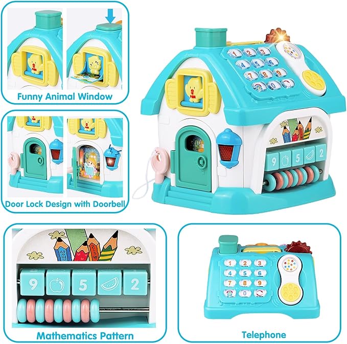 Dreampark Toys for 1+ Year Old Boy Gifts: Baby Musical Toys 12-18 12 18 Months Montessori Toddler Toys Age 1-2 1-3 2-3 1st Birthday Gifts Boys Girls Toddlers 8-in-1 Multi-Functional House
