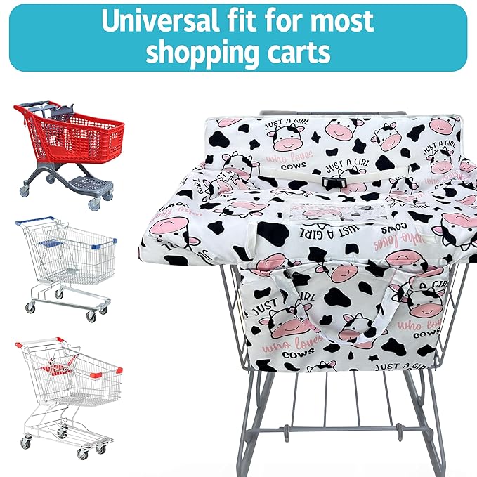 Shopping Cart Cover for Baby,2-in-1 Baby Cart Covers with Portable Cloth Bag Cart Seat Pad for Babies Grocery Cushion Cover Restaurant,Suitable for All Supermarkets and Restaurants