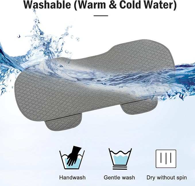 West Llama Linen Car Seat Covers,Bottom Seat Covers for Cars Include 1 Rear Bench Cover Universal Fits 90% Vehicles,SUVs,Cars,Sedans,Gray