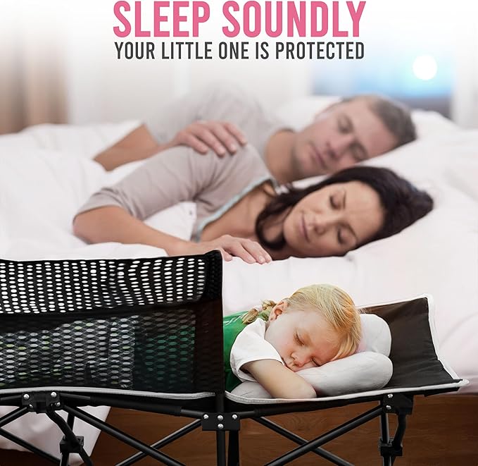 Toddler Cot Bed: Kids Travel Camping and Portable Folding Cot, Great for Outdoors and Young Guests at Home. Comfortable Sleeping Bed Easy to Store and Use (Pink)