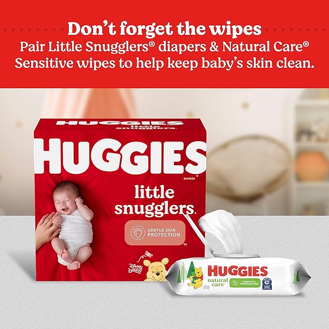 Huggies Size 1 Diapers, Little Snugglers Baby Diapers, Size 1 (8-14 lbs), 168 Count, Packaging May Vary
