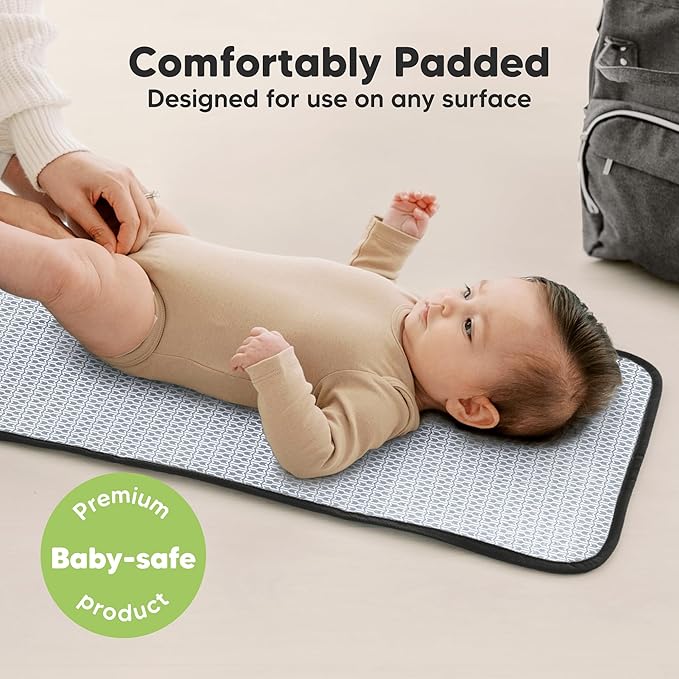 KeaBabies Portable Diaper Changing Pad, Easy Wipe Clean - Foldable Waterproof Baby Changing Mat for Diaper Bag, Compact, Lightweight, 25x13 Newborn, Infant, Baby Changer Travel Essential (Pets & Paws)
