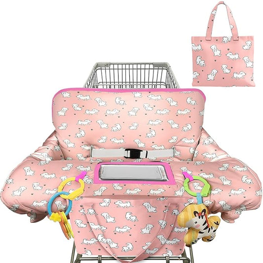 Shopping Cart Cover for Baby Girl Boy 2-in-1 High Chair Water Resistant High Chair Cover w/Phone Pouch Pocket Gender Neutral Cart Cover for Babies Padded Grocery Cart Cover for Baby