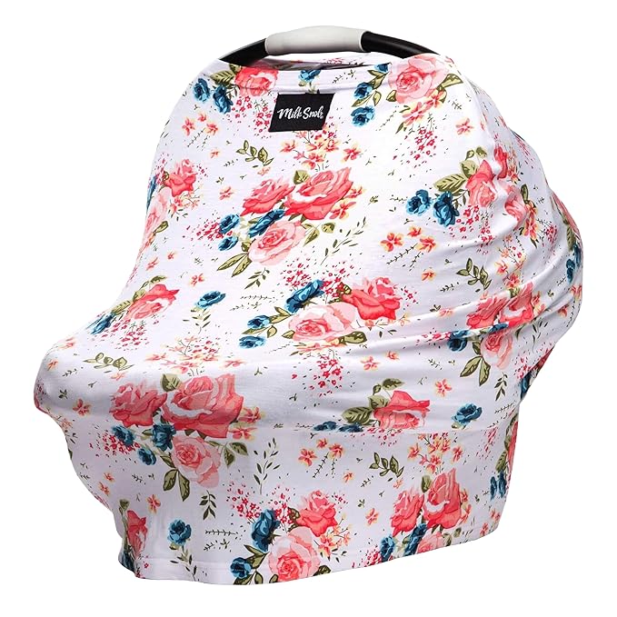 Milk Snob Original 5-in-1 Cover - Added Privacy for Breastfeeding, Baby Car Seat, Carrier, Stroller, High Chair, Shopping Cart, Lounger Canopy - Newborn Essentials, Nursing Top, French Floral