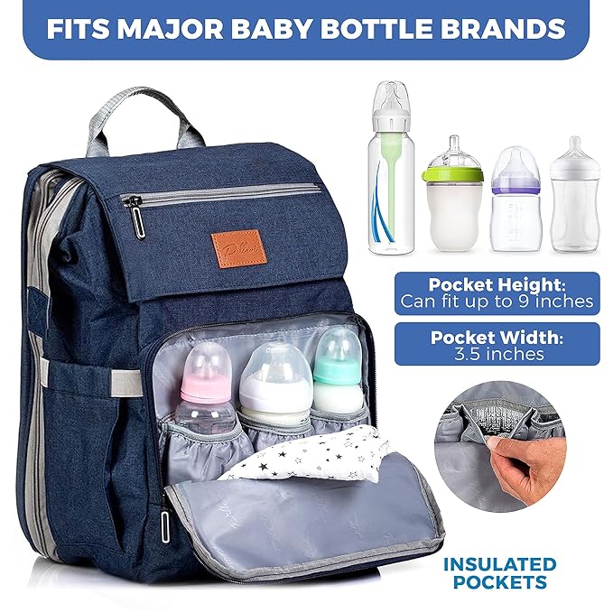 PILLANI Baby Diaper Bag Backpack - Large Bag for Boys & Girls, Waterproof Diaper Backpack - Travel Diaper Bags w/Changing Pad, Baby Registry Search & Shower Gifts - Essentials Must Haves Newborn Stuff