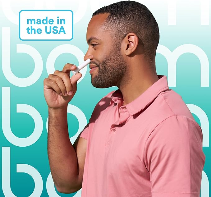 BoomBoom Nasal Stick | Vapor Flow Technology | Cool Refreshing Sensation | Natural Mood Boost | Simple Ingredients | Essential Oils + Menthol Inhaler (Wintermint)