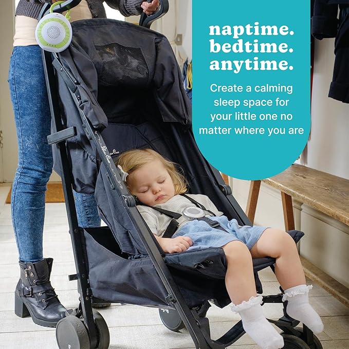 MyBaby Baby Sound Machine - White Noise Sound Machine for Baby, Travel, Nursery and On The Go - 4 Soothing Sounds, Integrated Clip, Small and Lightweight - Great for Baby Registry Gift