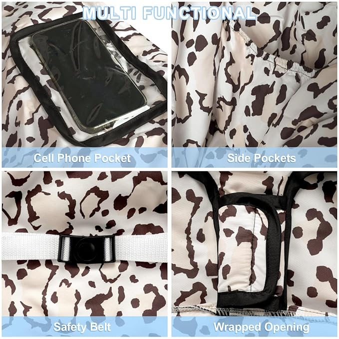 Shopping Cart Cover for Baby 2-in-1 High Chair Cover with Safety Harness Multifunctional Grey Pattern Cart Covers for Babies Soft Padded Grocery Cart Cover for Baby Boy Girl