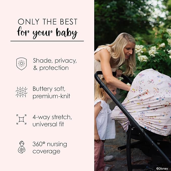 Milk Snob Disney's A Wish Come True 5-in-1 Baby Cover, Breastfeeding, Car Seat, Carrier, Stroller, High Chair, Shopping Cart, Lounger Canopy, Baby Shower Gender Neutral Gifts, Nursing Top