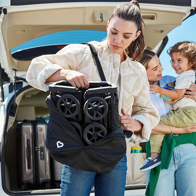 Munchkin® Night Owl™ Lightweight Travel Stroller with Wheel Lights, Ultra Compact Baby Stroller for Everyday Travel and Easy Storage, Essential Gear for Babies & Toddlers, Black