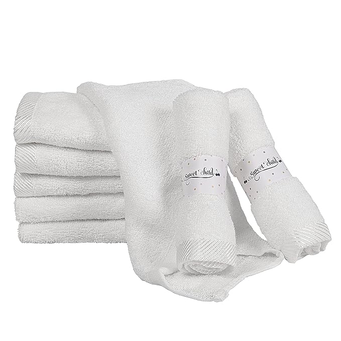 Sweet Child 8-Pack Baby Washcloths -Super Soft Rayon,Wash Cloths for Newborn,Infants and Kids, Bath Baby Towels, for Body and Face