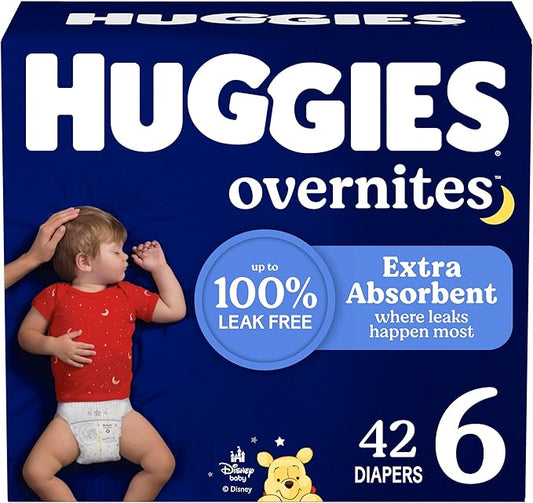 Huggies Overnites Size 6 Overnight Diapers (35+ lbs), 42 Ct, Packaging May Vary