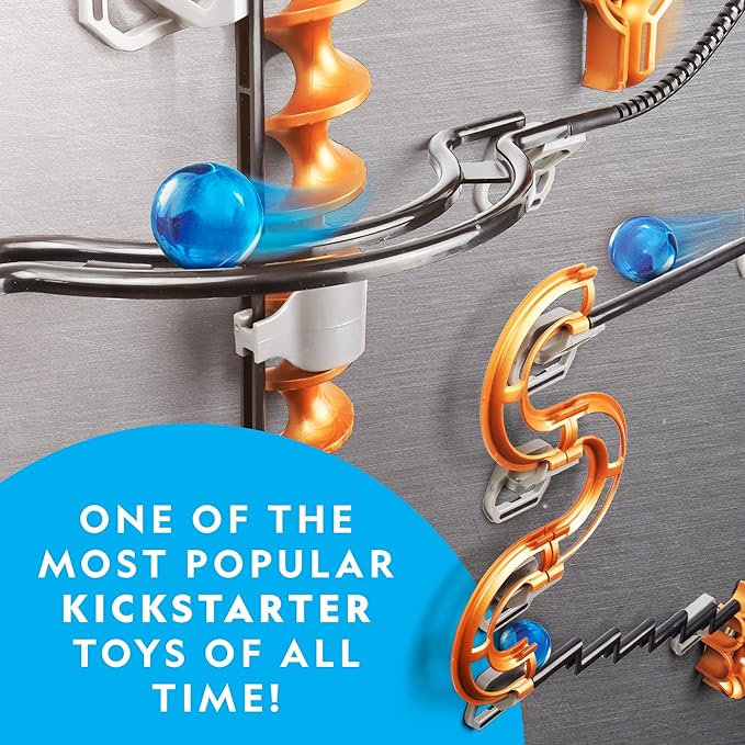 National Geographic Magnetic Marble Run - 150-Piece STEM Building Set for Kids & Adults with Magnetic Track & Trick Pieces & Marbles for Building A Marble Maze, STEM Project (Amazon Exclusive)