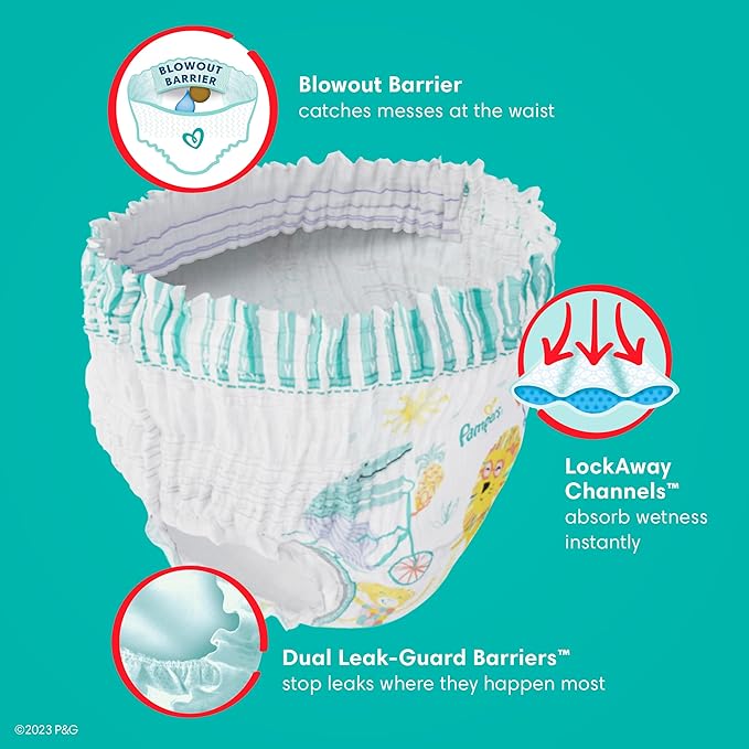 Pampers Diapers - Cruisers 360 - Size 7, 17 Count, Babyproof up to 100% Leakproof Pull-On Diaper (Packaging May Vary)