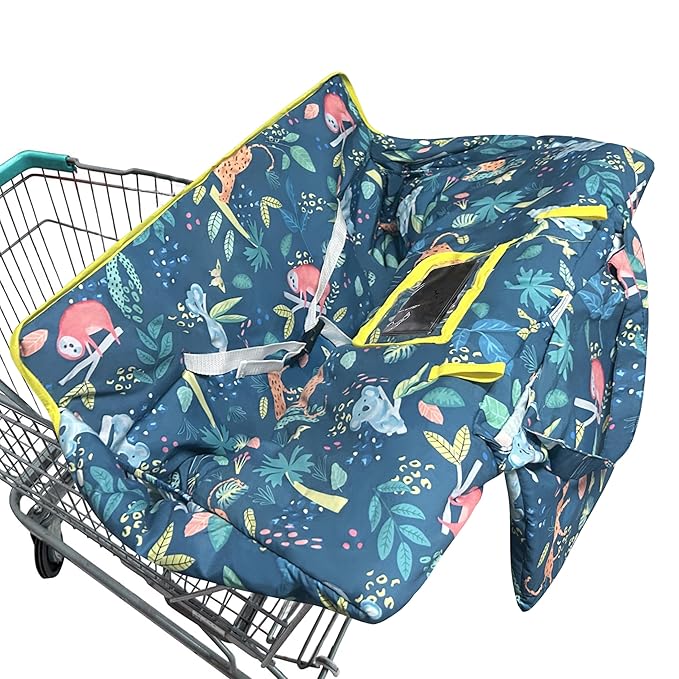 Shopping Cart Cover for Baby,2-in-1 Baby Cart Covers with Portable Cloth Bag Cart Seat Pad for Babies Grocery Cushion Cover Restaurant,Suitable for All Supermarkets and Restaurants