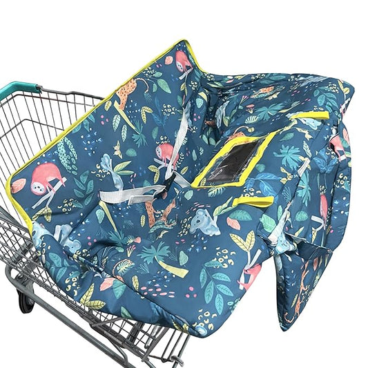 Shopping Cart Cover for Baby,2-in-1 Baby Cart Covers with Portable Cloth Bag Cart Seat Pad for Babies Grocery Cushion Cover Restaurant,Suitable for All Supermarkets and Restaurants