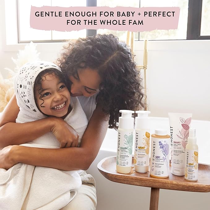 The Honest Company 2-in-1 Cleansing Shampoo + Body Wash and Face + Body Lotion Bundle | Gentle for Baby | Naturally Derived | Sweet Almond Nourish, 18.5 fl oz