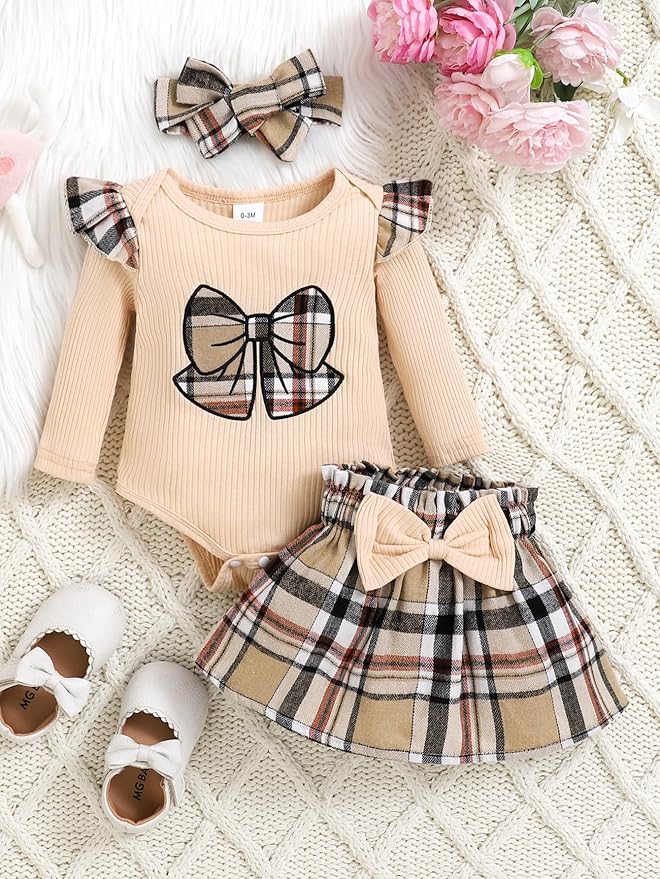 Newborn Infant Clothes Baby Girl Dress Summer Toddler Outfit Cute Girl Romper Skirt Set+Headband