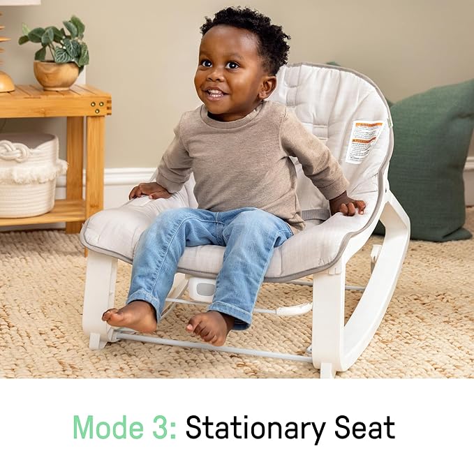 Ingenuity Keep Cozy 3-in-1 Grow with Me Vibrating Baby Bouncer Seat & Infant to Toddler Rocker, Vibrations & Toy Bar, 0-30 Months Up to 40 lbs (Linden)