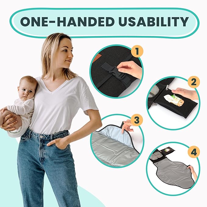 Portable Changing Pad for Newborns, Travel Diaper Changing Pad - Waterproof, Foldable & Detachable Diaper Changing Station for Baby Registry Search