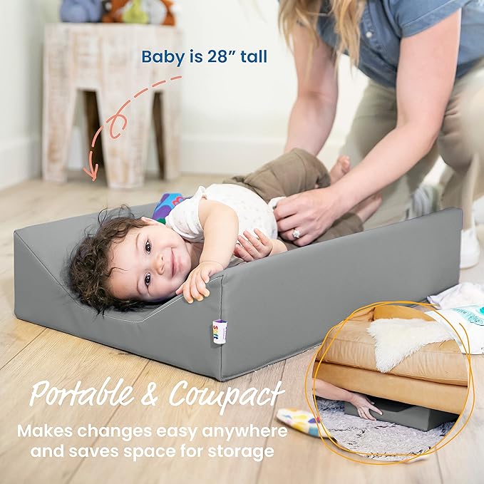 ECR4Kids SoftZone Baby Changing Pad, Contoured, Grey