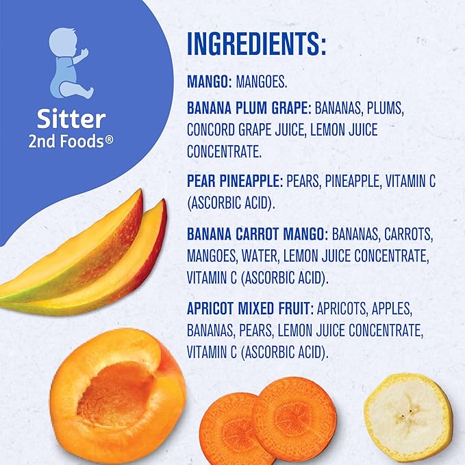 Gerber Stage 2 Baby Food, Tropical Adventure Puree Tubs, No Added Colors or Flavors, Baby Puree, Variety 32-Pack